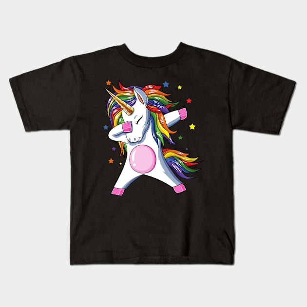 Dabbing Unicorn Birthday Gifts For Girls Kids T-Shirt by LotusTee